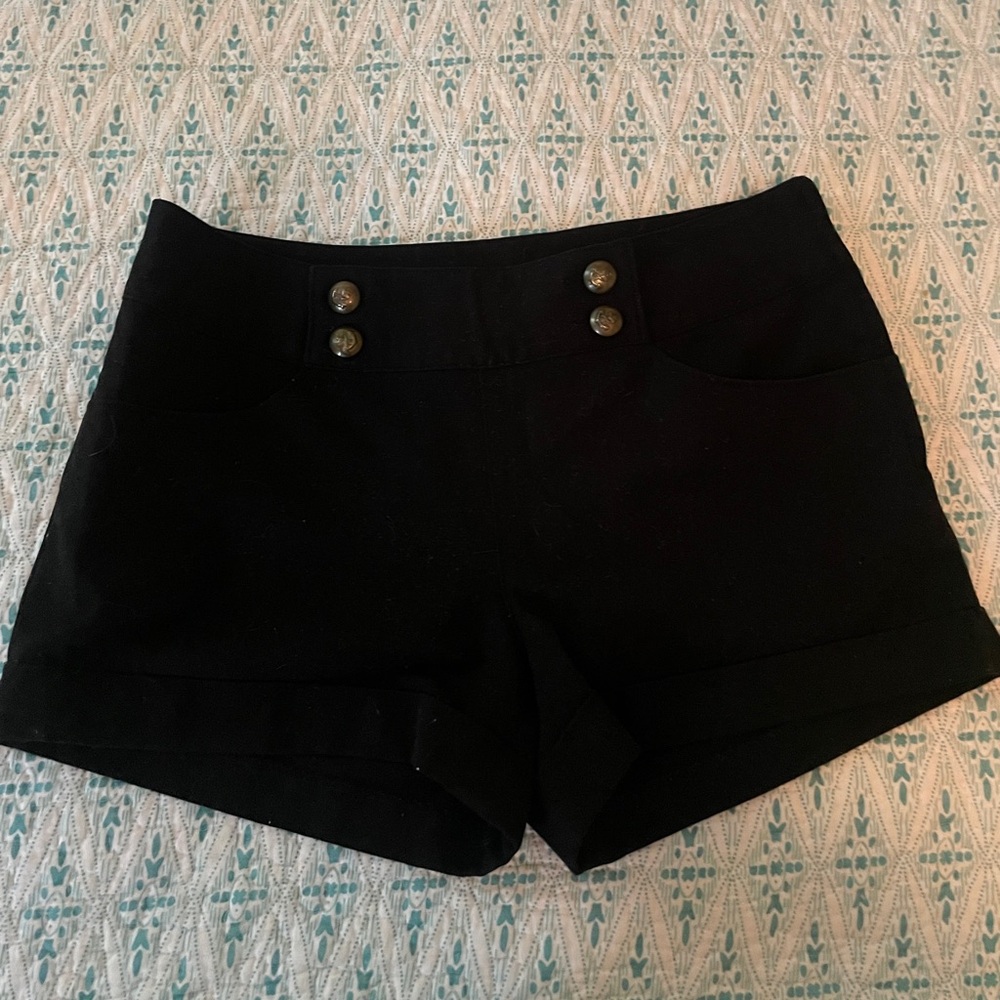 Black Sailor Button Shorts